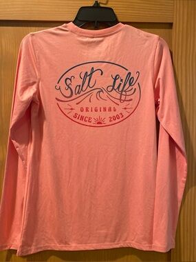 Salt Life Women's Salmon SLX DriFit Salt Life Original Long Sleeve Shirt NWT